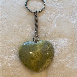 JADE HEART keychain, NEW